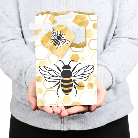 Big Dot of Happiness Little Bumblebee - Bee Baby Shower or Birthday Party Favor Boxes - Set of 12 {6}