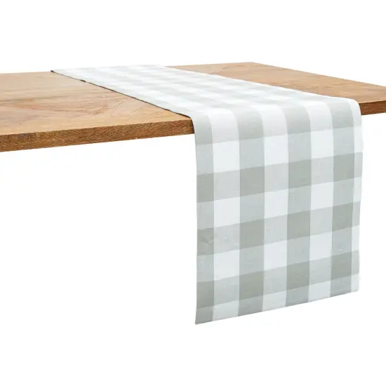 Franklin Slate Gingham Check Table Runner 13" x 72" {1}