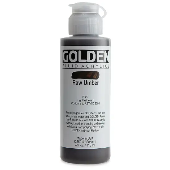 Golden Fluid Acrylics - Raw Umber, 4 oz bottle {2}