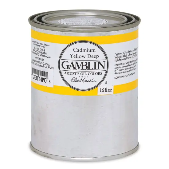 Gamblin Artist's Oil Color - Cadmium Yellow Deep, 16 oz Can {1}