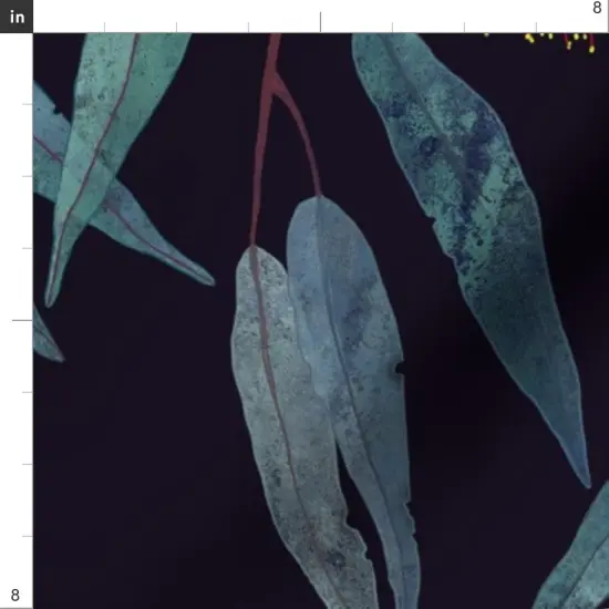 Various Fabrics by the Yard or Fat Quarter Eucalyptus Leaves Flowers Flower Japanese Botanical Tropical Plants Watercolor Print Modern Home Decor Custom Printed Fabric by Spoonflower {4}