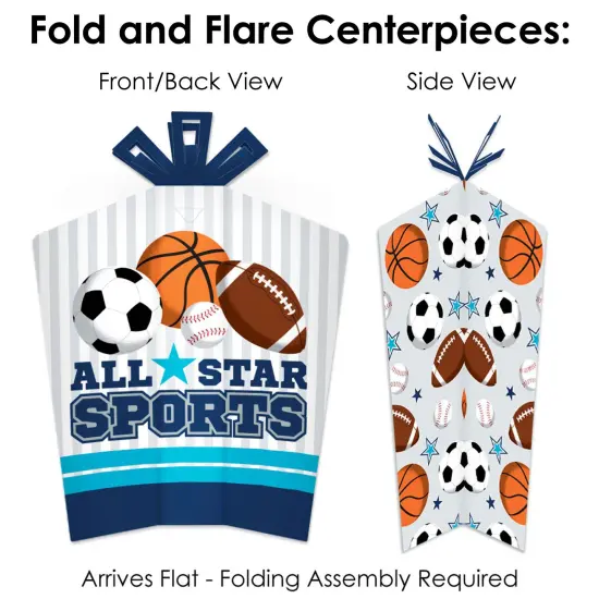 Big Dot of Happiness Go, Fight, Win - Sports - Baby Shower or Birthday Party Decor and Confetti - Terrific Table Centerpiece Kit - Set of 30 {6}