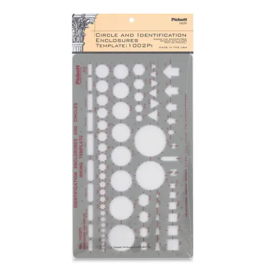 Chartpak Pickett Template -1002pi Identification Enclosures and Circles {1}