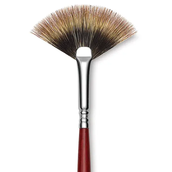 Escoda Badger Hair Brush - Fan, Long Handle, Size 2 {1}