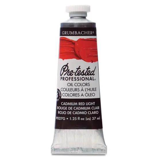 Grumbacher Pre-Tested Artists' Oil Color - Cadmium Red Light, 1.25 oz tube {1}