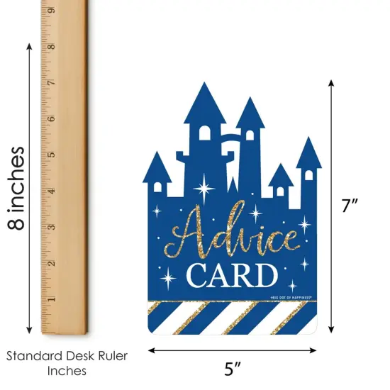 Big Dot of Happiness Royal Prince Charming - Castle Wish Card Baby Shower Activities - Shaped Advice Cards Game - Set of 20 {6}