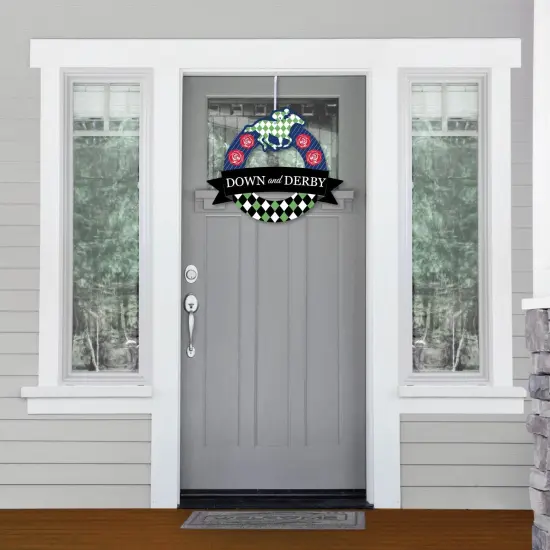 Big Dot of Happiness Kentucky Horse Derby - Outdoor Horse Race Party Decor - Front Door Wreath {3}
