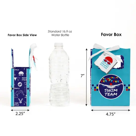 Big Dot of Happiness Making Waves - Swim Team - Swimming Party or Birthday Party Favor Boxes - Set of 12 {3}
