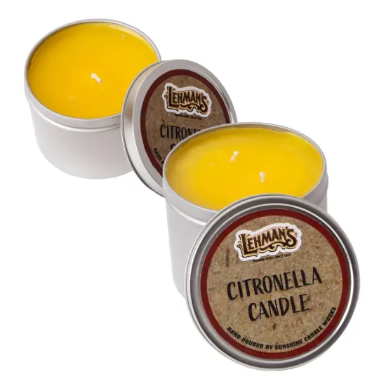 Lehman's Citronella Wax Candle Tin - Outdoor Paraffin Wax Candle with Lid, Lemon Scent, Choice of Size {2}