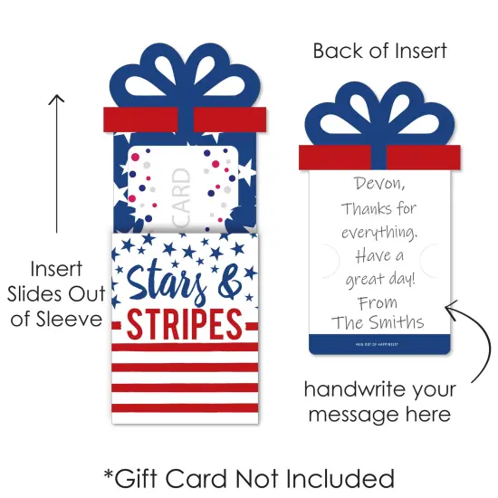 Big Dot of Happiness Stars & Stripes - Patriotic Party Money and Gift Card Sleeves - Nifty Gifty Card Holders - Set of 8 {7}