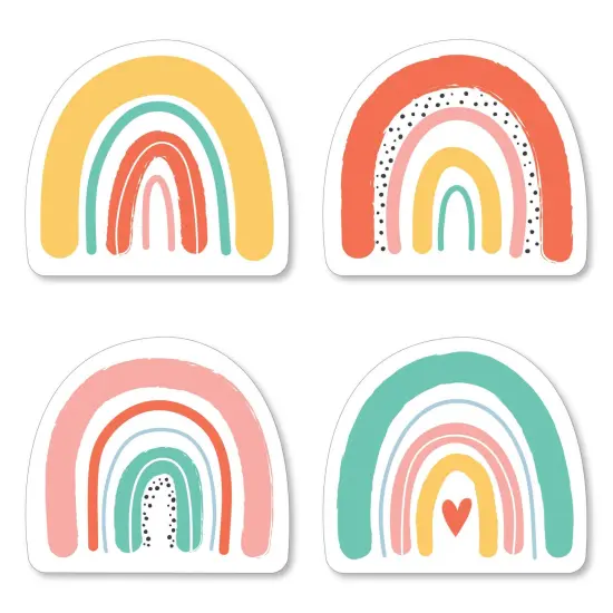 Big Dot of Happiness Hello Rainbow -Shaped Boho Baby Shower and Birthday Party Cut-Outs - 24 Count {1}