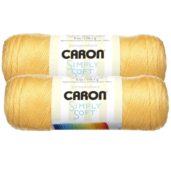 (Pack of 2) Caron Simply Soft Solids Yarn-Sunshine {1}