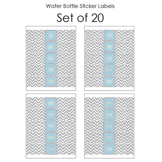 Big Dot of Happiness Winter Wonderland - Snowflake Holiday Party and Winter Wedding Water Bottle Sticker Labels - Set of 20 {4}