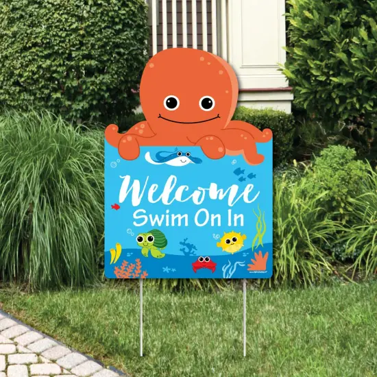 Big Dot of Happiness Under the Sea Critters - Party Decorations - Birthday Party or Baby Shower Welcome Yard Sign {1}