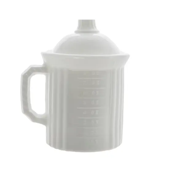 Mosser Glass Old Fashioned Measuring Jar with Lid Ounces and Cups White 8 Oz {1}