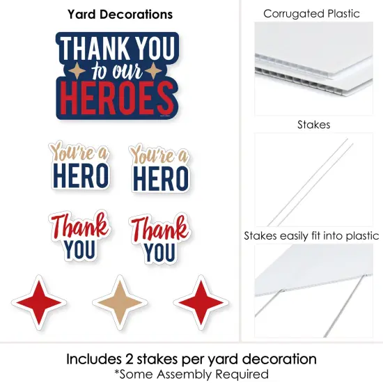 Big Dot of Happiness Thank You to Our Heroes - Yard Sign and Outdoor Lawn Decorations - Appreciation Yard Signs - Set of 8 {6}