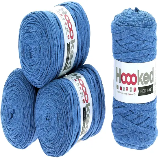 Multipack of 4 - Hoooked Ribbon XL Yarn-Imperial Blue {1}