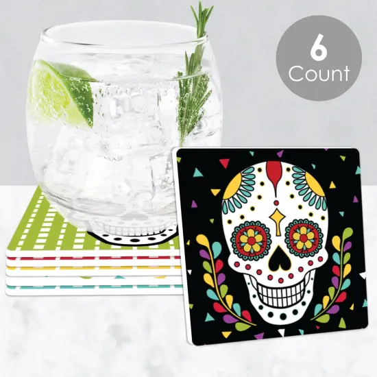 Big Dot of Happiness Day of the Dead - Sugar Skull Party Decorations - Drink Coasters - Set of 6 {3}
