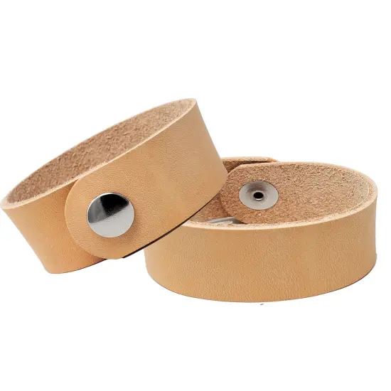 1 Inch Vegetable Leather Bracelets Blank 6 Pack - Stamping, Tooling, Engraving Ready {3}