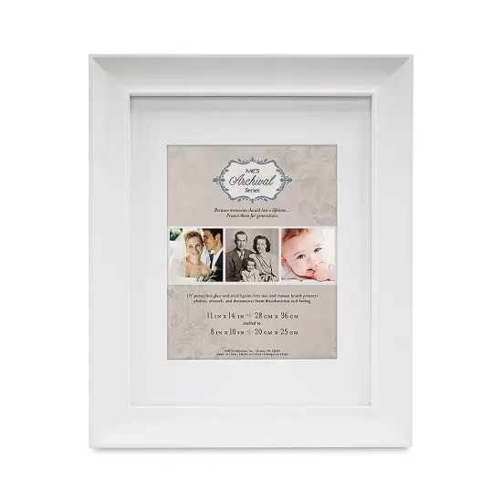 MCS Archival Series Frame - White, 11" x 14" w/8" x 10" Mat {1}