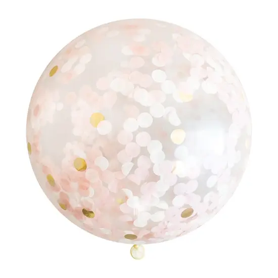 Jumbo Confetti Balloon - Blush & Gold {1}