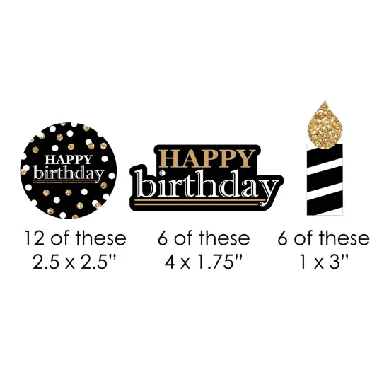 Big Dot of Happiness Adult Happy Birthday - Gold - Paper Straw Decor - Birthday Party Striped Decorative Straws - Set of 24 {3}