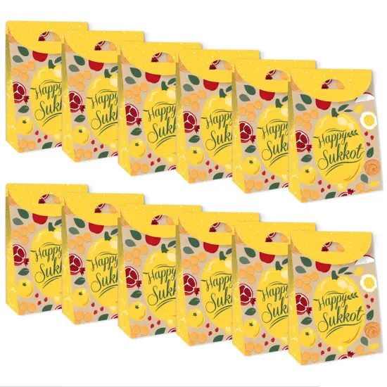 Big Dot of Happiness Sukkot - Sukkah Jewish Holiday Gift Favor Bag - Party Goodie Boxes- Set of 12 {6}