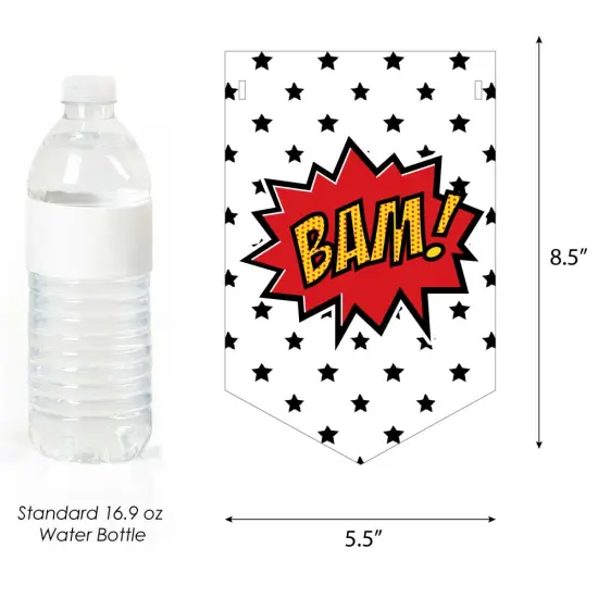 Big Dot of Happiness Bam Superhero - Baby Shower Bunting Banner - Comic Book Party Decorations - Welcome Baby {3}