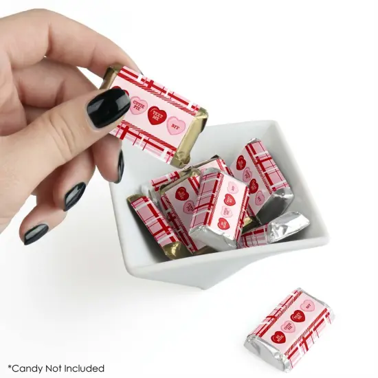 Big Dot of Happiness Conversation Hearts - Mini Candy Bar Wrapper Stickers - Valentine's Day Party Small Favors - 40 Count {3}