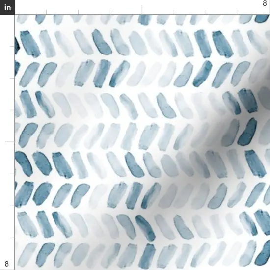 Various Fabrics by the Yard or Fat Quarter Chevron Watercolor Herringbone Navy Blue Spring Summer Custom Printed Fabric by Spoonflower {4}