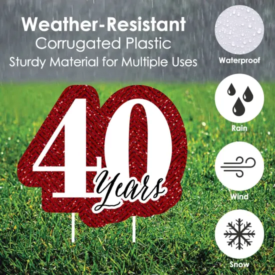 Big Dot of Happiness We Still Do - 40th Wedding Anniversary Lawn Decorations - Outdoor Anniversary Party Yard Decorations - 10 Piece {6}