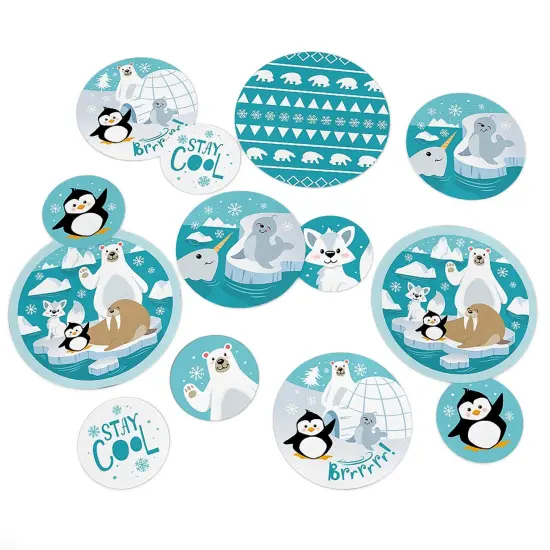 Big Dot of Happiness Arctic Polar Animals - Winter Baby Shower or Birthday Party Giant Circle Confetti - Party Decorations - Large Confetti 27 Count {1}