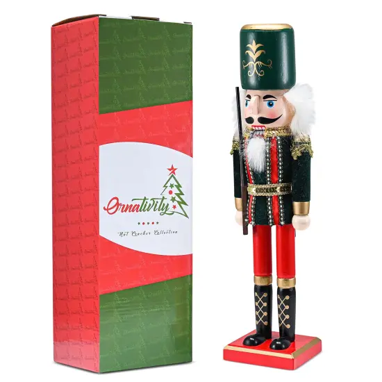 Ornativity Christmas Toy Soldier Nutcracker &ndash; Red and Black Wooden Nutcracker Soldier with a Rifle Gun Xmas Themed Holiday Nut Cracker Doll Figure Decorations {6}