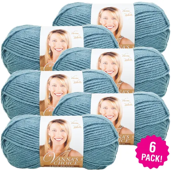 (6 Pack) Lion Brand Vanna's Choice Yarn - Dusty Blue {1}