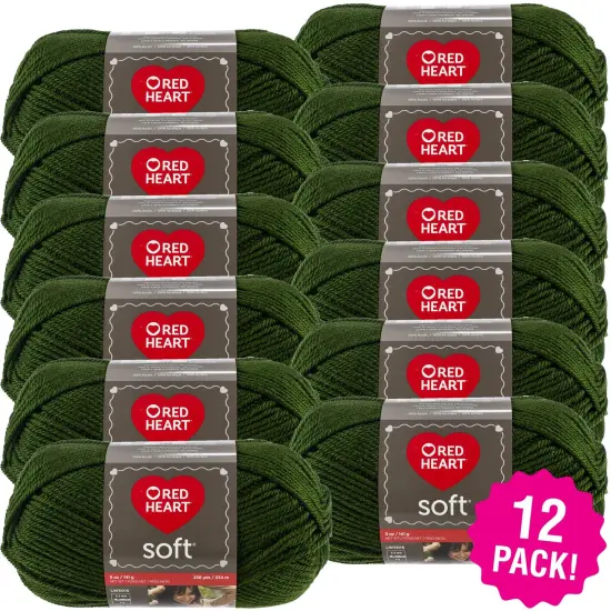 Multipack of 12 - Red Heart Soft Yarn-Dark Leaf {1}