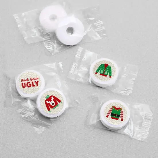 Big Dot of Happiness Ugly Sweater - Holiday and Christmas Party Round Candy Sticker Favors - Labels Fits Chocolate Candy (1 Sheet of 108) {4}