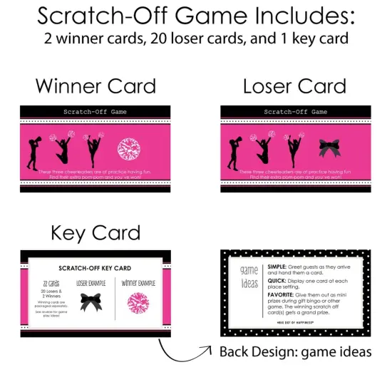 Big Dot of Happiness We've Got Spirit - Cheerleading - Birthday Party or Cheerleader Party Game Scratch Off Cards - 22 Count {6}