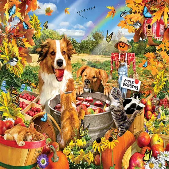 Sunsout Bobbing for Apples 300 pc Jigsaw Puzzle 35106 {1}