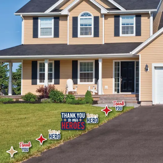 Big Dot of Happiness Thank You to Our Heroes - Yard Sign and Outdoor Lawn Decorations - Appreciation Yard Signs - Set of 8 {3}