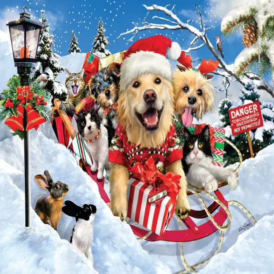 Sunsout Here We Come 300 pc Christmas Jigsaw Puzzle 35203 {1}