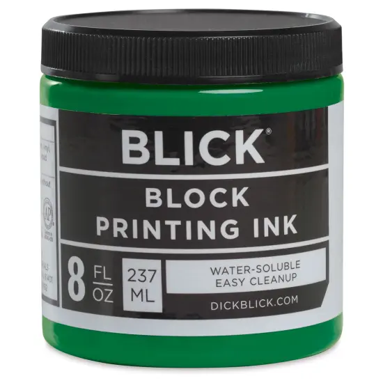 Blick Water-Soluble Block Printing Ink - Green, 8 oz Jar {1}