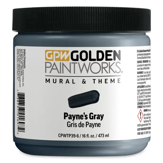 Golden Paintworks Mural and Theme Acrylic Paint - Payne's Gray, 16 oz, Jar {1}
