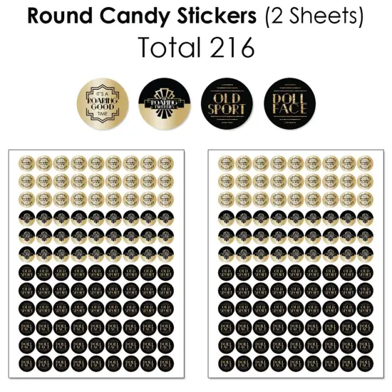 Big Dot of Happiness Roaring 20's - 1920s Art Deco Jazz Party Candy Favor Sticker Kit - 304 Pieces {6}
