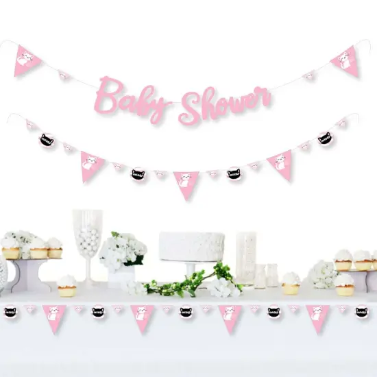 Big Dot of Happiness Purr-fect Kitty Cat - Kitten Meow Baby Shower Letter Banner Decoration - 36 Banner Cutouts and Baby Shower Banner Letters {3}