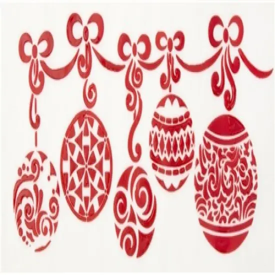 Christmas Ball Swag Cake Stencil | C871 by Designer Stencils | Cake Decorating Tools | Baking Stencils for Royal Icing, Airbrush, Dusting Powder | Reusable Plastic Food Grade Stencil for Cakes | Easy to Use & Clean Cake Stencil {2}