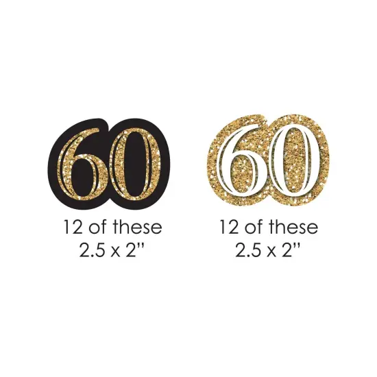 Big Dot of Happiness Adult 60th Birthday - Gold - DIY Shaped Birthday Party Cut-Outs - 24 Count {3}