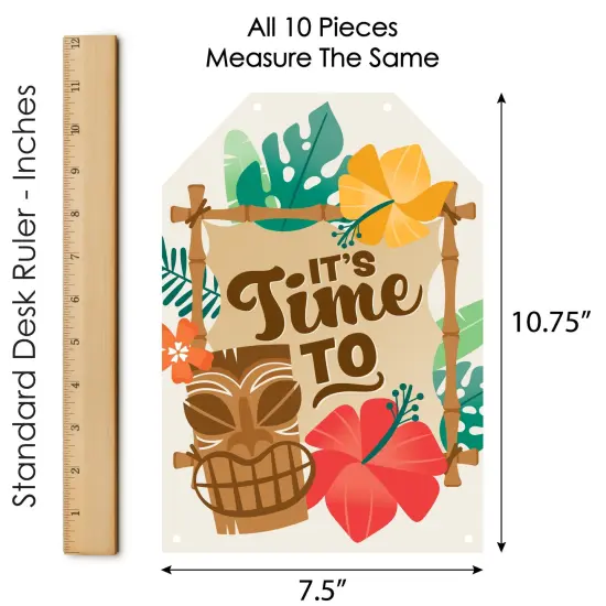 Big Dot of Happiness Tropical Luau - Hanging Vertical Paper Door Banners - Hawaiian Beach Party Wall Decoration Kit - Indoor Door Decor {7}