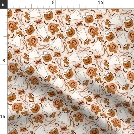 Various Fabrics by the Yard or Fat Quarter Cowboy Halloween Spooky Pumpkin Vintage Retro Western Fall Custom Printed Fabric by Spoonflower {2}