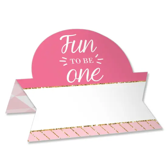 Big Dot of Happiness 1st Birthday Girl - Fun to be One - First Birthday Party Tent Buffet Card - Table Setting Name Place Cards - Set of 24 {1}
