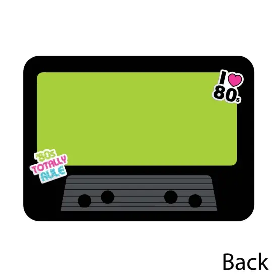 Big Dot of Happiness 80's Retro - Shaped Thank You Cards - Totally 1980s Party Thank You Note Cards with Envelopes - Set of 12 {6}